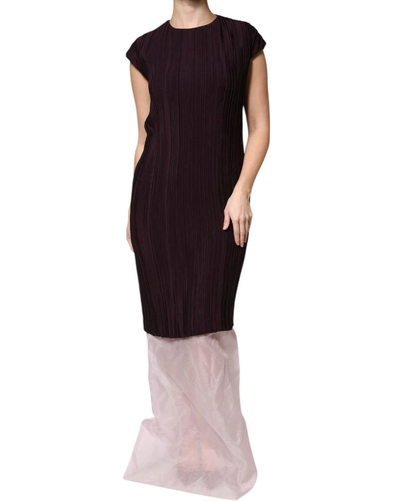 Barbara Casasola Silk Short Sleeves Sheath Maxi Women's Dress 1