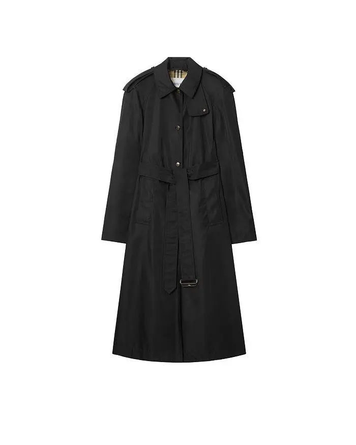 Burberry Long Nylon Hooded Car Coat