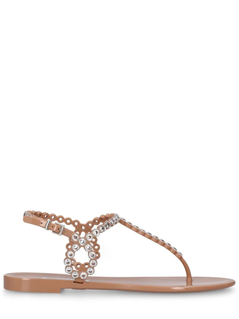 Aquazzura 5mm Almost Bare Crystal Jelly Flats 1
