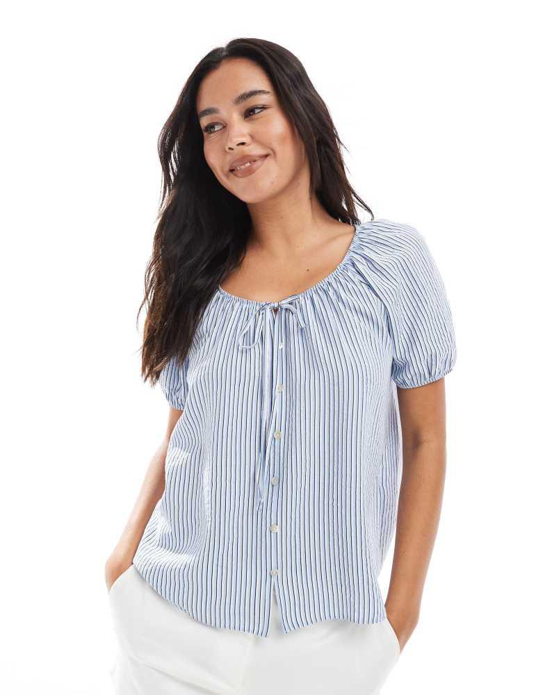 New Look New Look striped shell top in blue