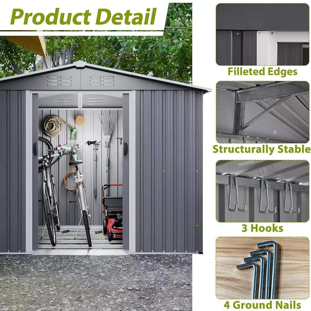 Streamdale Furniture Streamdale 8
x6
Metal Storage Shed with Lockable Doors 7