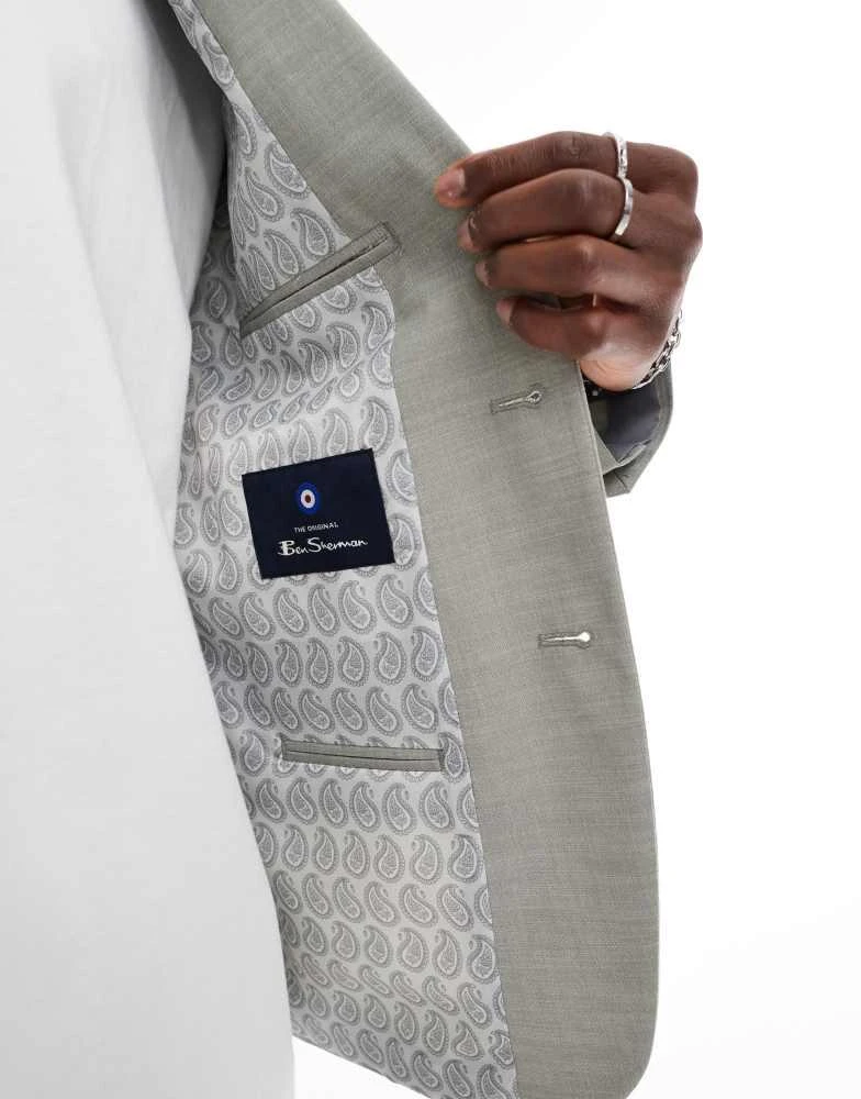 Ben Sherman Ben Sherman single breasted suit jacket in sage 3