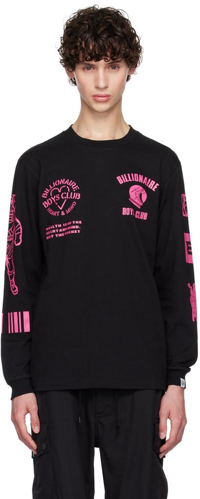 Billionaire Boys Club Black Multi Graphic Long Sleeve T-Shirt