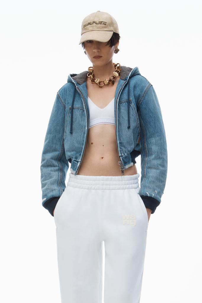 大人気【alexanderwang】Structured terry puff logo sweatpants PUFF LOGO SWEATPANT IN STRUCTURED TERRY in WHITE