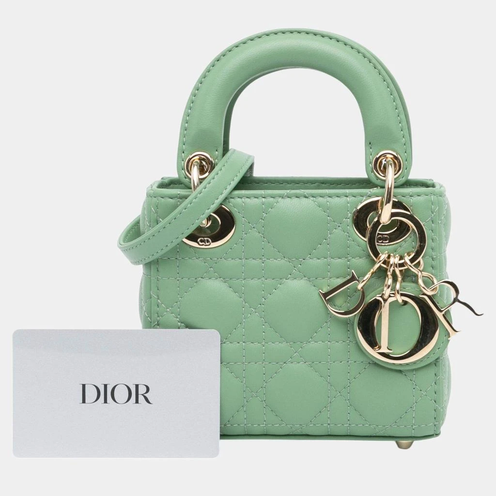 Dior Dior Green Micro Lambskin Cannage Lady Dior 6