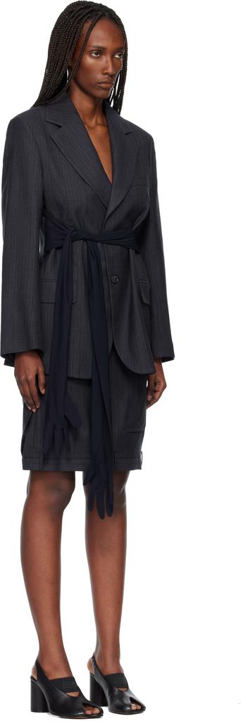 MM6 Black Wool-Blend Gloves Blazer