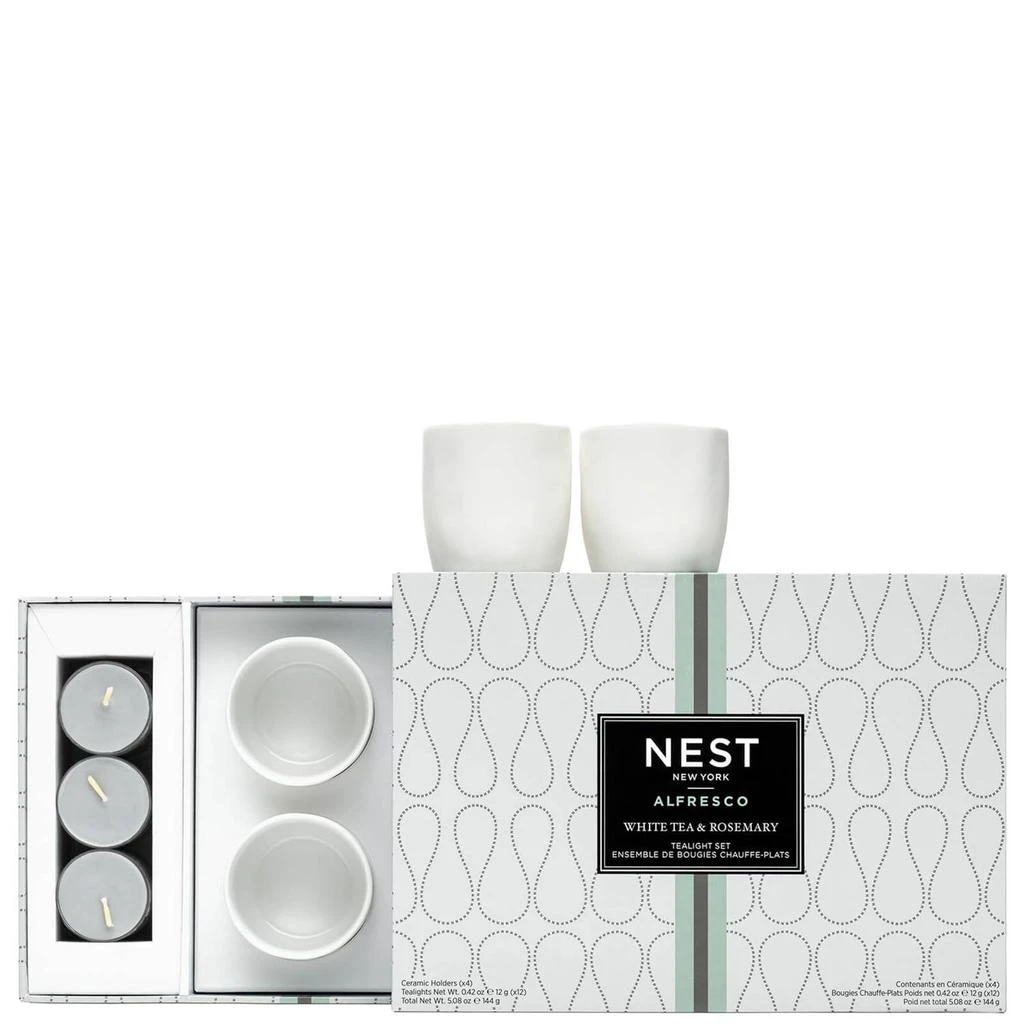 NEST New York NEST New York White Tea and Rosemary Alfresco Tealight Holders Tealights Set 3