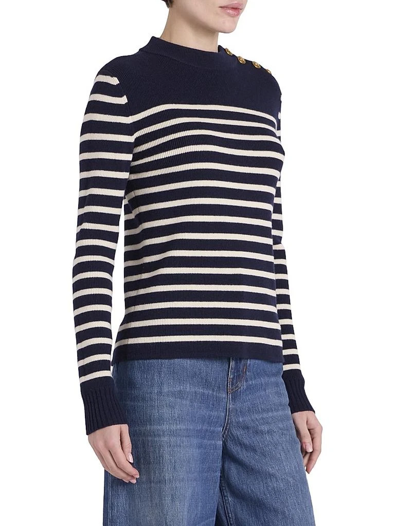 Chloé Striped Wool-Blend Crewneck Sweater 4