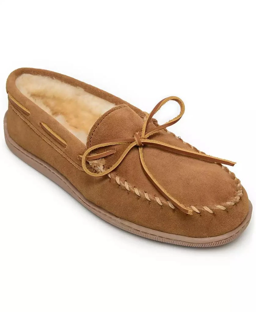 Minnetonka Men's Sheepskin Hardsole Moccasin Extended Sizes Slippers 1