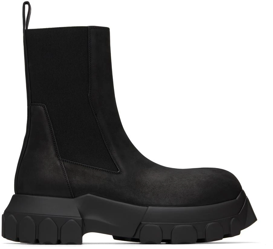 Rick Owens Black Porterville Beatle Bozo Tractor Chelsea Boots 1