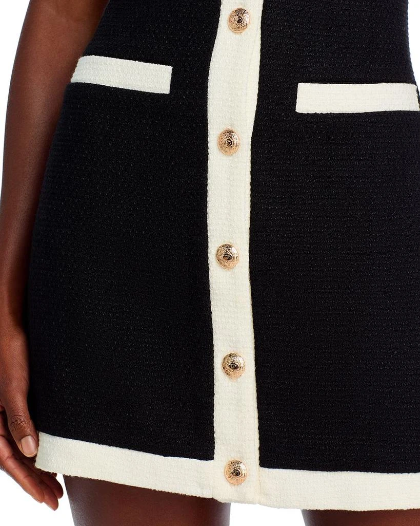 AQUA Tweed Short Sleeve Mini Dress - Exclusive 5