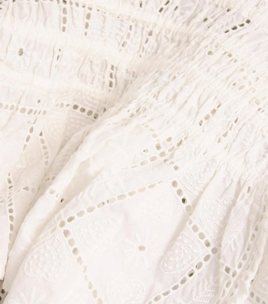 Ganni Broderie Anglaise Smocked Cami Top 5