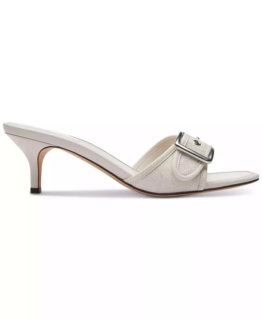 Coach Margot Kitten-Heel Buckled Slide Sandals 2