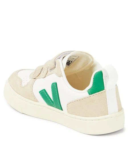 Veja V-10 suede-trimmed leather sneakers 3