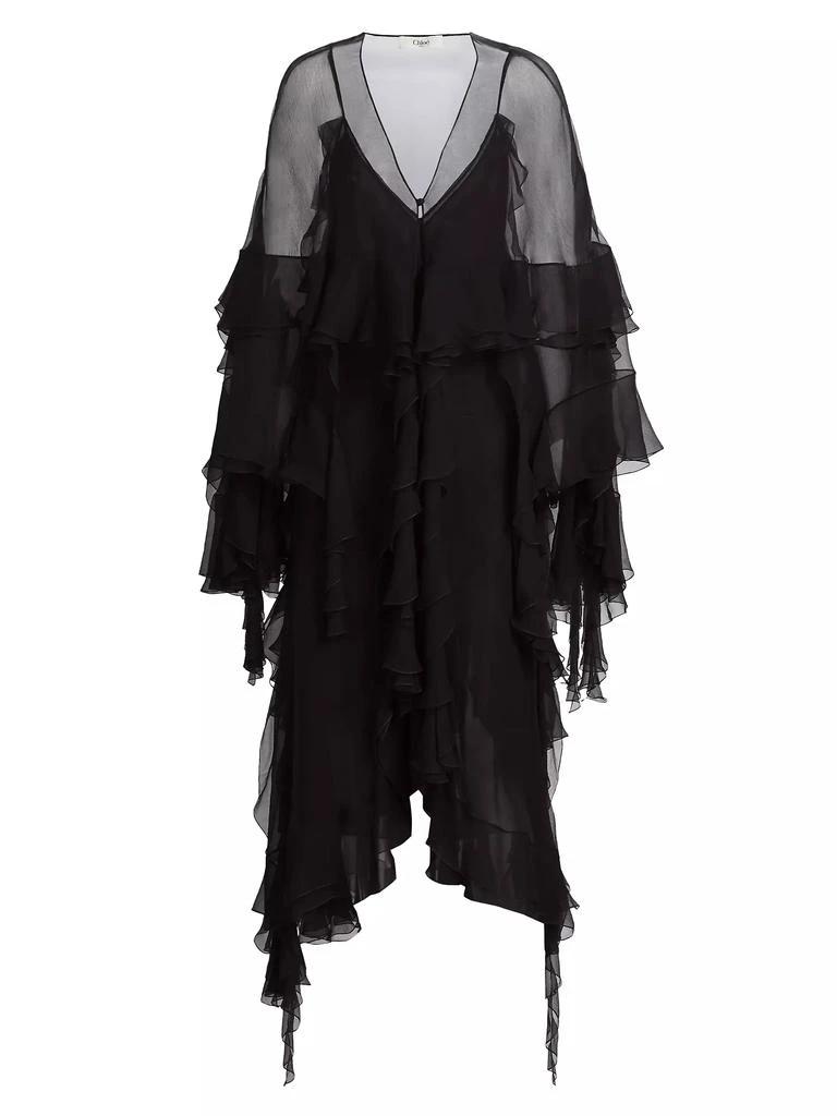 Chloé Ruffled Silk Chiffon Maxi Dress 1