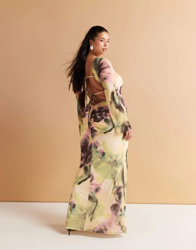 Shop ASOS DESIGN Curve long sleeve mesh maxi dress with double tie back in green and yellow print on Sale at BeyondStyle Get 60% Off ASOS DESIGN Curve long sleeve mesh Shop ASOS DESIGN Curve long sleeve mesh maxi dress with double tie back in green and yellow print on Sale at BeyondStyle Get 60% Off ASOS DESIGN Curve long sleeve mesh