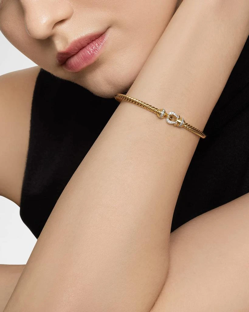 David Yurman Buckle Bracelet with Diamonds in 18K Gold 7