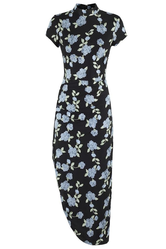 ROTATE Birger Christensen Asymmetric Mesh Dress
