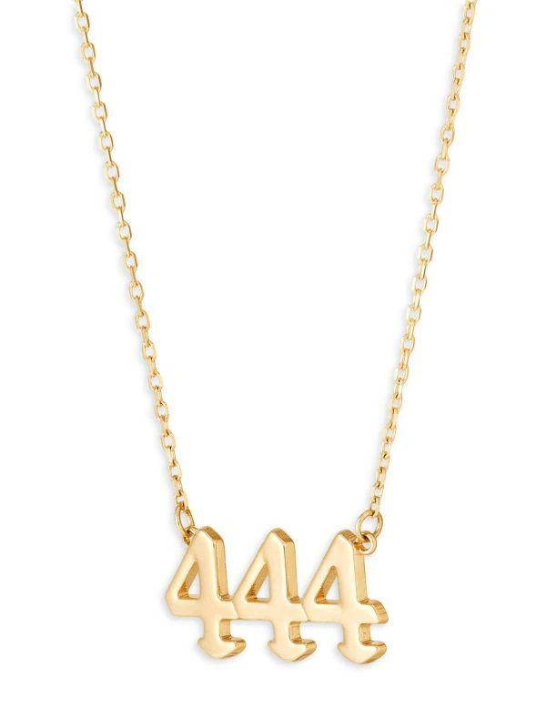 Saks Fifth Avenue 14K Yellow Gold 444 Angel Number Cable Chain Necklace 3