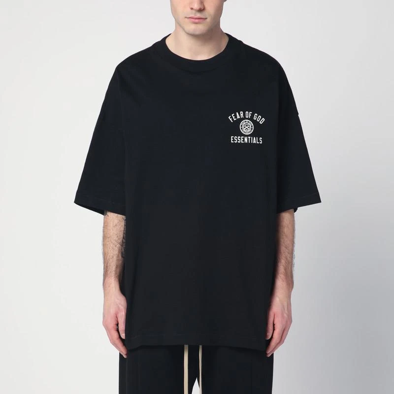 Essentials Black T-shirt with University logo on the chest 1