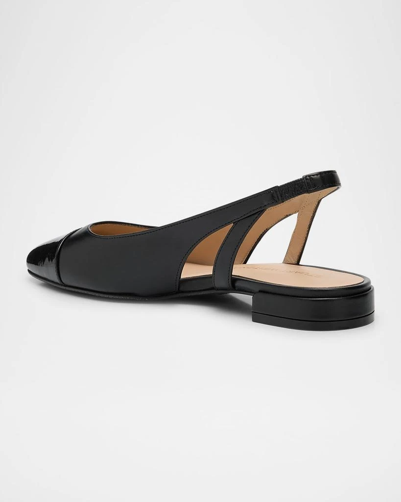 Stuart Weitzman Sleek Leather Slingback Ballerina Flats 4