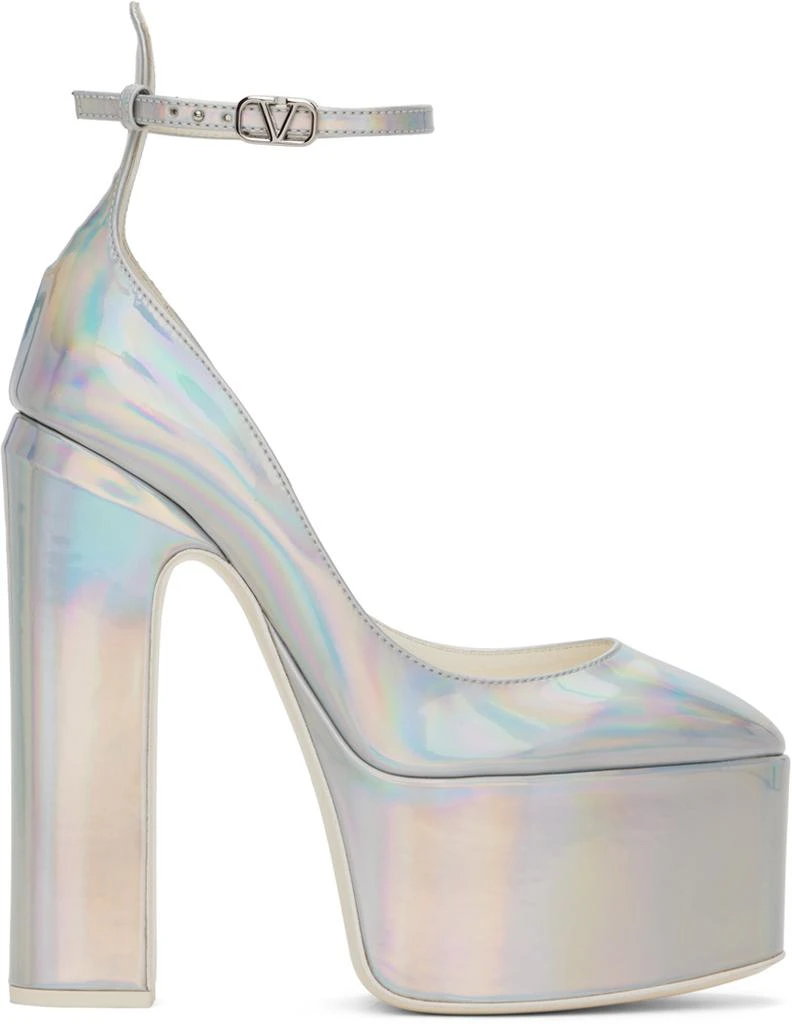 Valentino Silver Tan-Go Platform Heels 1