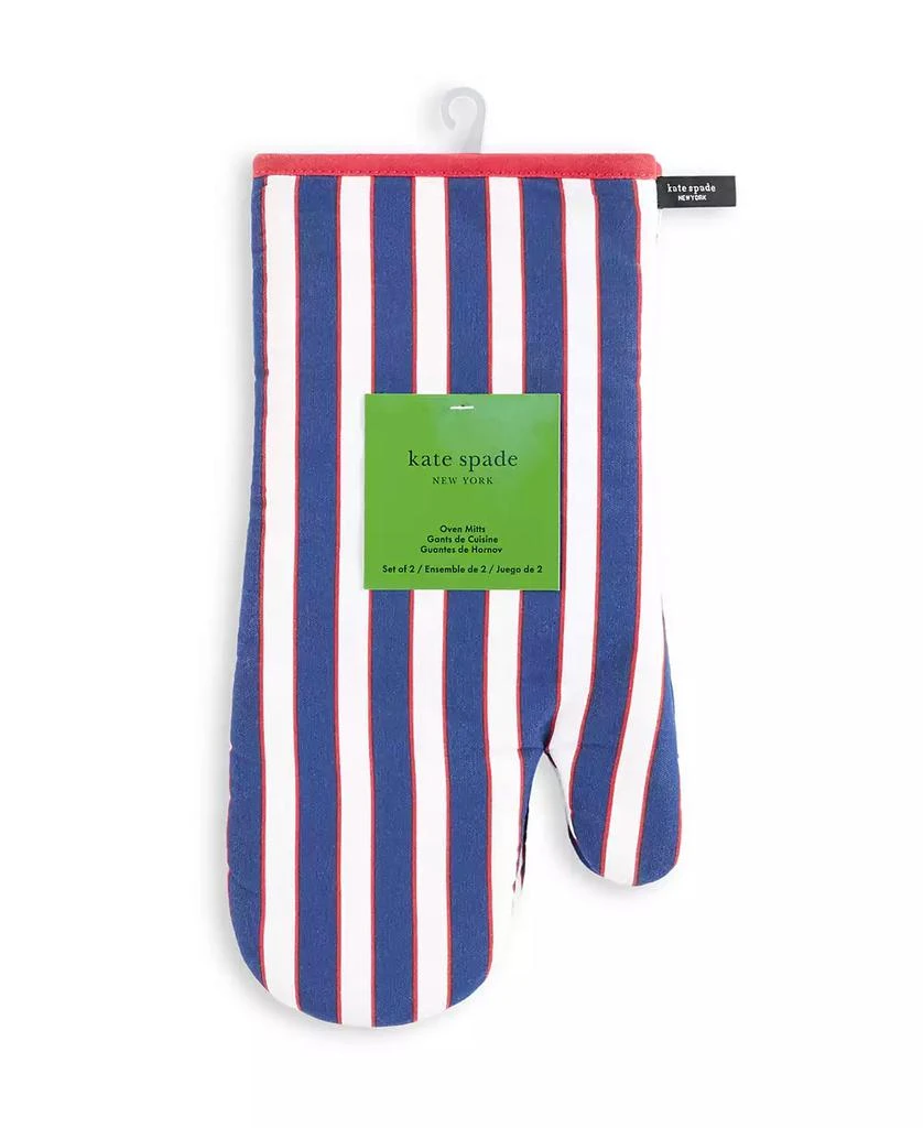 Kate Spade Botanical Stripe Oven Mitt 2-Pack Set, 7" x 13" 16