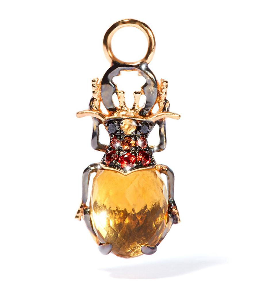 Annoushka Yellow Gold and Citrine Beetle Single Earring