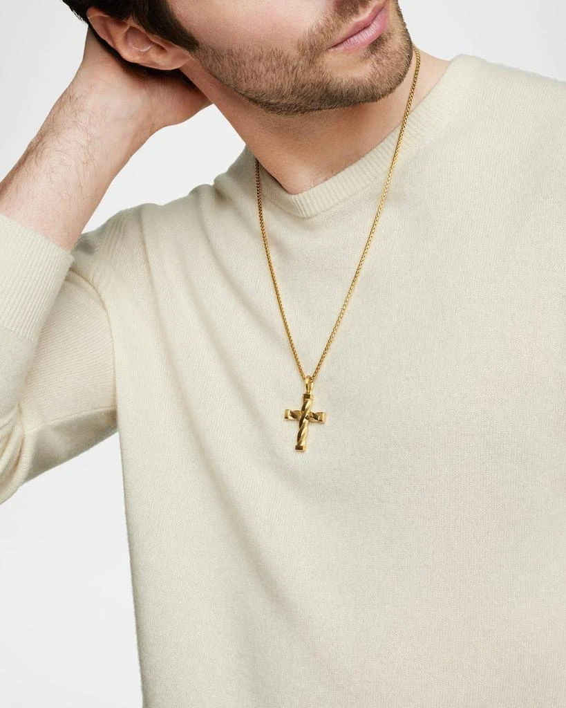 David Yurman DY Helios Cross Pendant in 18K Gold, 36mm 7