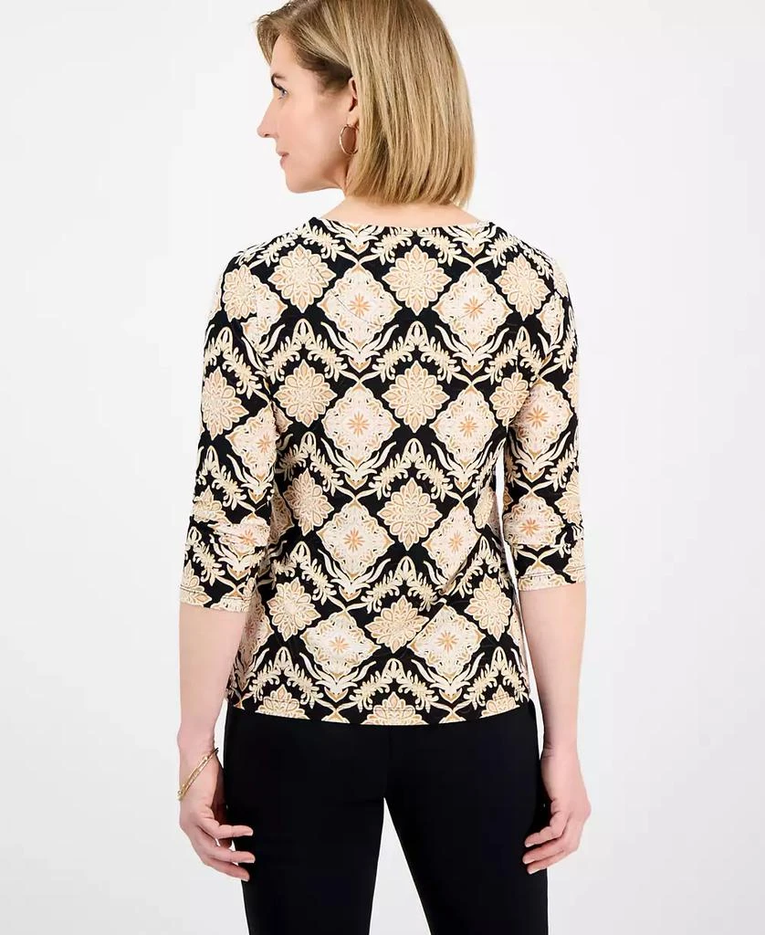 JM Collection Petite 3/4-Sleeve Jacquard Top, Exclusively at Macy's 7
