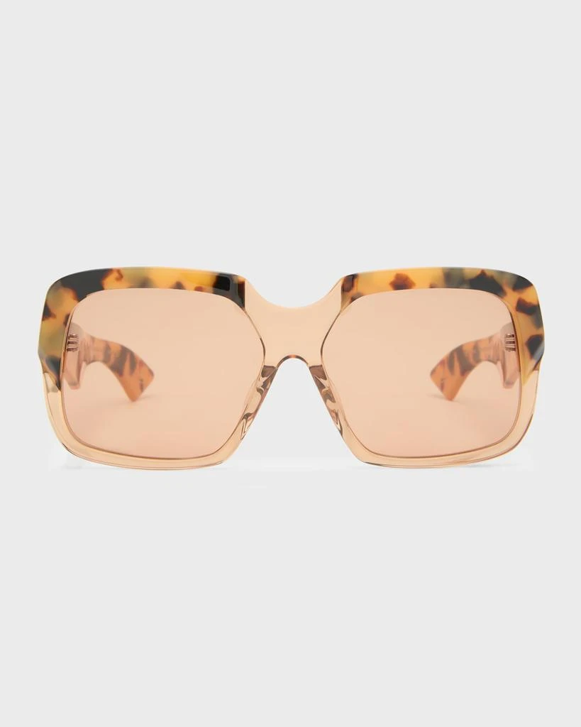 KAREN WALKER Beveled Two-Tone Acetate Square Sunglasses 3