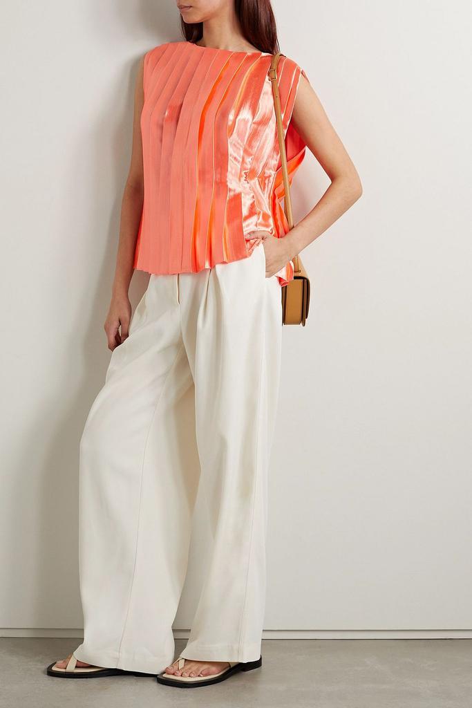 Partow Eleni pleated lamé top