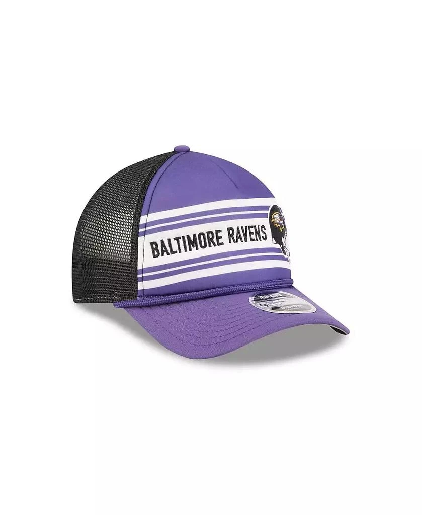 New Era Men's Purple Baltimore Ravens Linear A-Frame 9FORTY Adjustable Hat 4