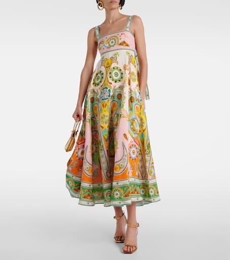 Alémais Pinball printed linen midi dress