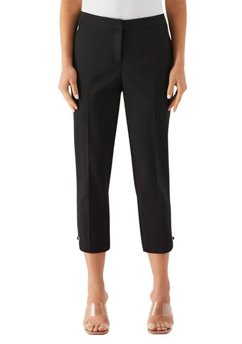 Rafaella Womens Satin Twill Capri Pants With Grommets 1
