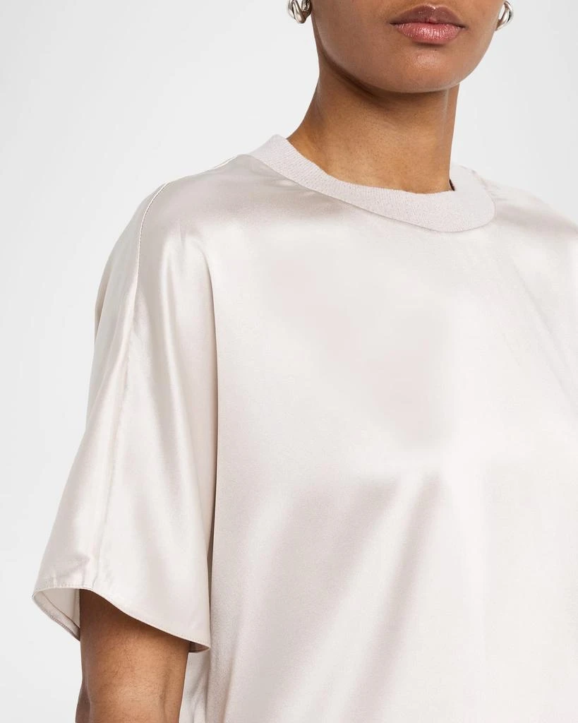 Peserico Shiny Rib-Trim Crewneck T-Shirt 5
