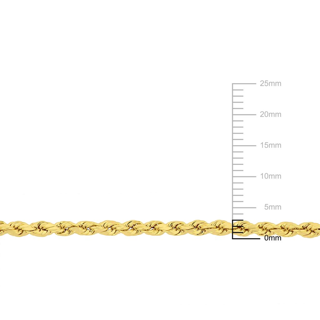 Mimi & Max Mimi & Max 16 Inch Rope Chain Necklace in 10k Yellow Gold (3mm)