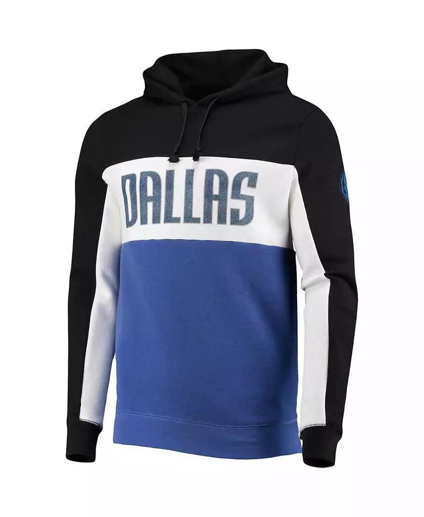 Junk Food Men's Black, White Dallas Mavericks Wordmark Colorblock Fleece Pullover Hoodie