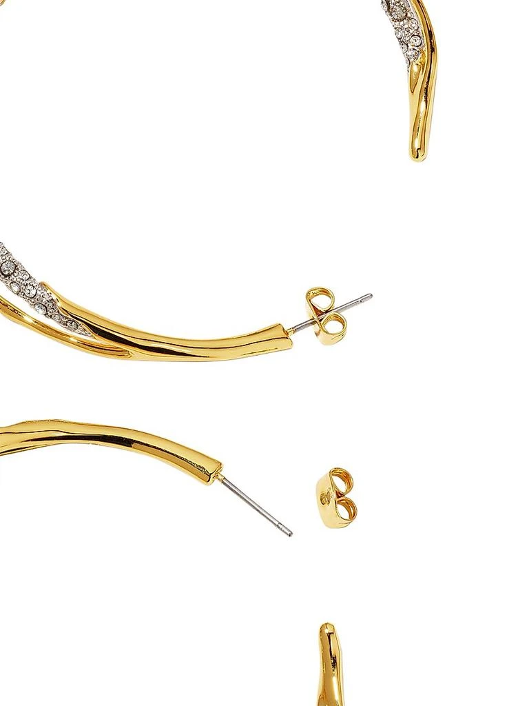 Alexis Bittar Intertwined 14K Goldplated
Rhodium-Plated Two-Tone Crystal Pavé Hoop Earrings 4