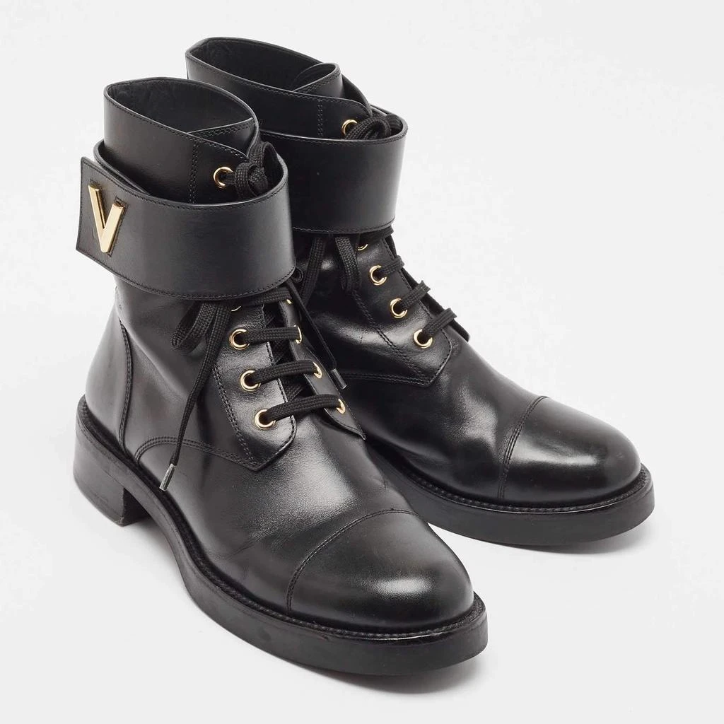 Louis Vuitton Louis Vuitton Black Leather Wonderland Ranger Boots Size 39 4
