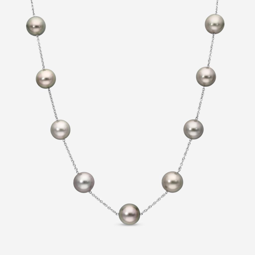 Assael Assael 18K White Gold Tahitian Natural Color Pearl Collar Necklace N5019