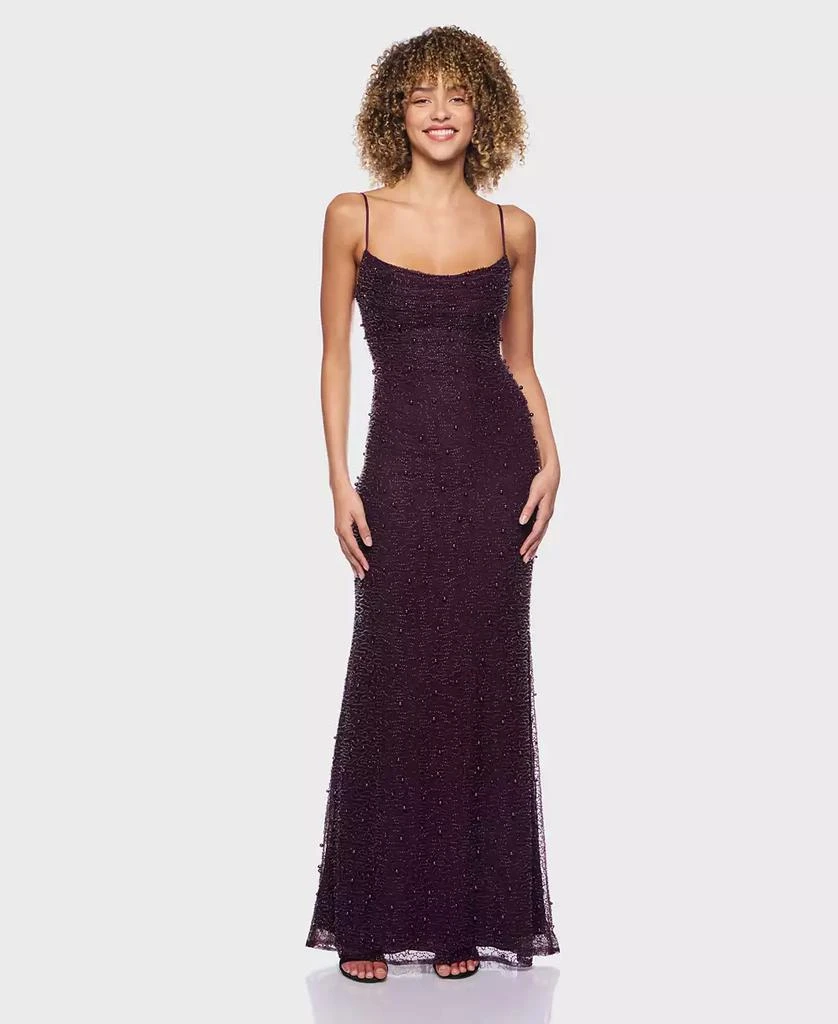Juniors' Embellished Cowlneck Sleeveless Gown  On Sale Now with Up to 61%  Off | Discover Exclusive Deals & Savings at BeyondStyle  Authentic Alex &  Sophia dress|juniors|clothe|dresses|women|gown with Limited-Time Discounts,  Free