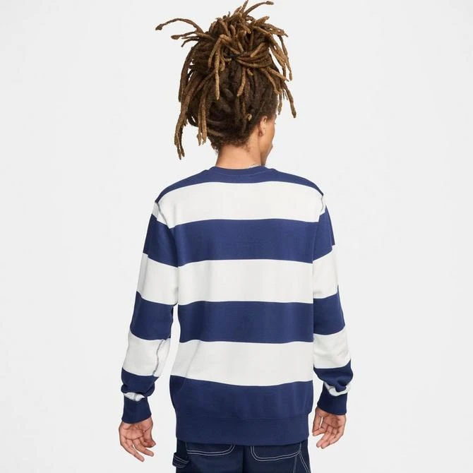 NIKE Men's Nike Club Fleece Striped Heavyweight French Terry Crewneck Sweatshirt 3
