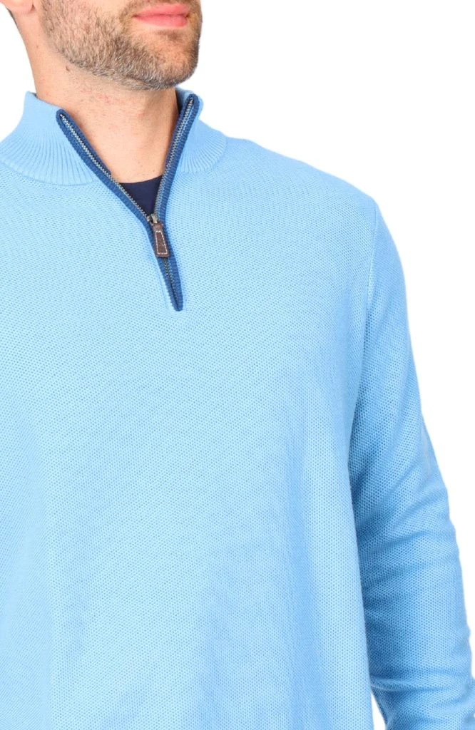 TailorByrd Cotton Textured Waffle Quarter-Zip 3