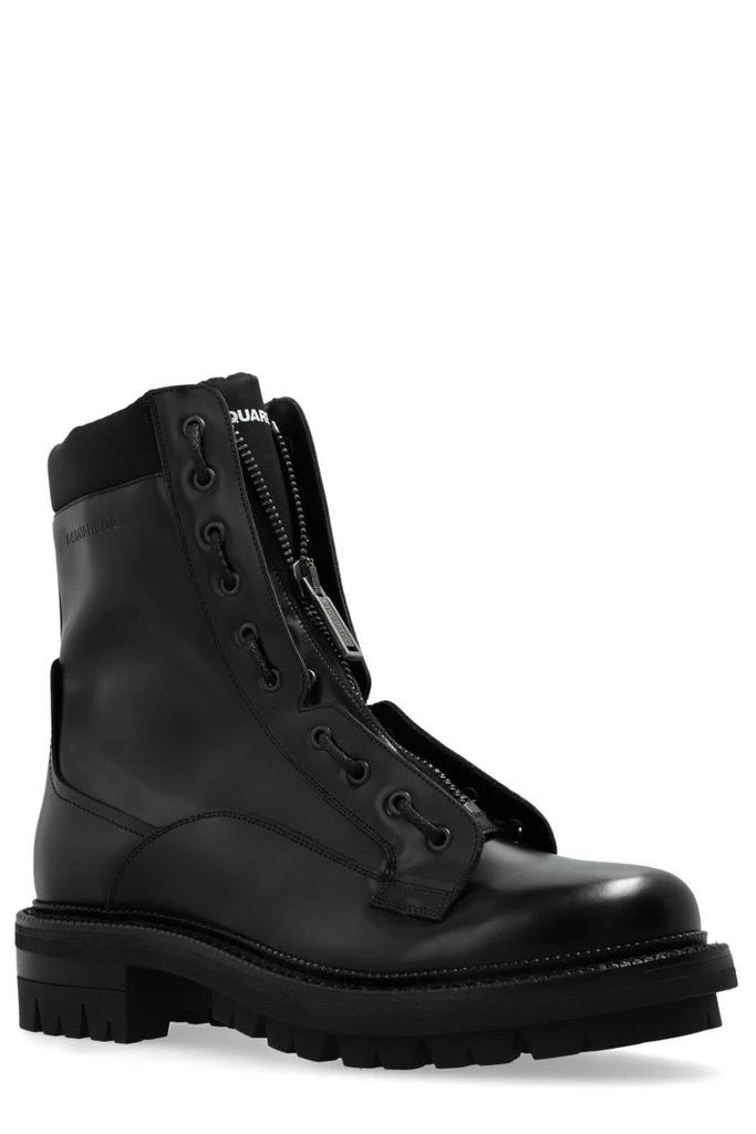 DSQUARED2 Army Zip-detailed Combat Ankle Boots 2