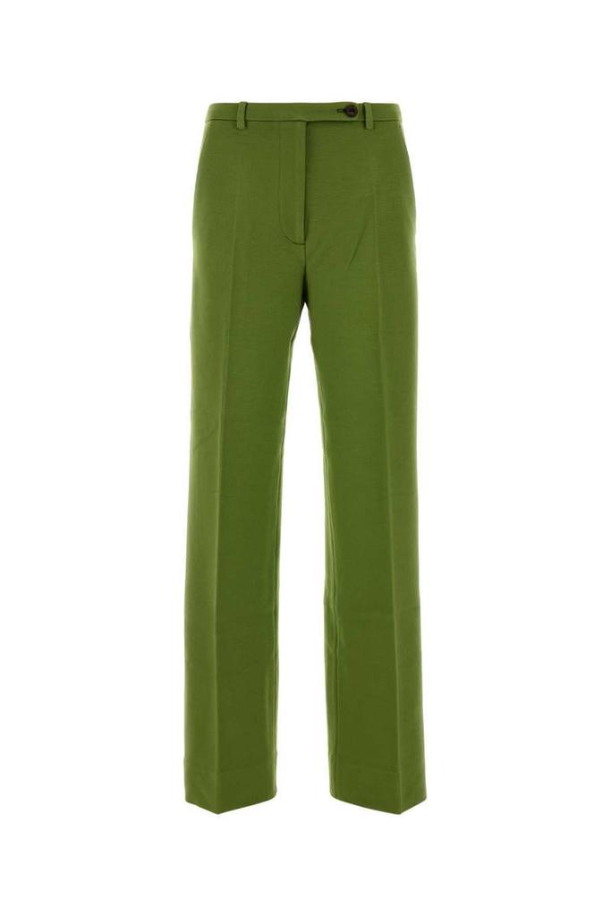 24ss miumiu check wide slacks ミウミウ Logo wide-leg checked pants in grey - Miu Miu | Mytheresa