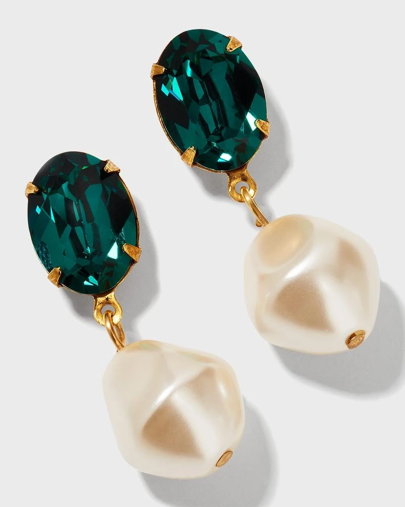 Jennifer Behr Tunis Crystal-Pearl Drop Earrings 3