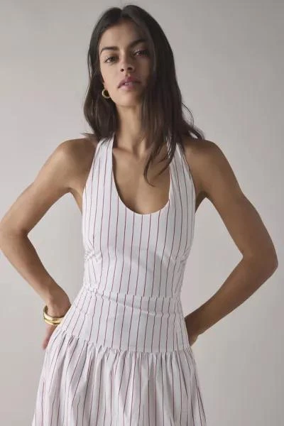 Glamorous Glamorous Striped Cotton Drop Waist Halter Maxi Dress 2