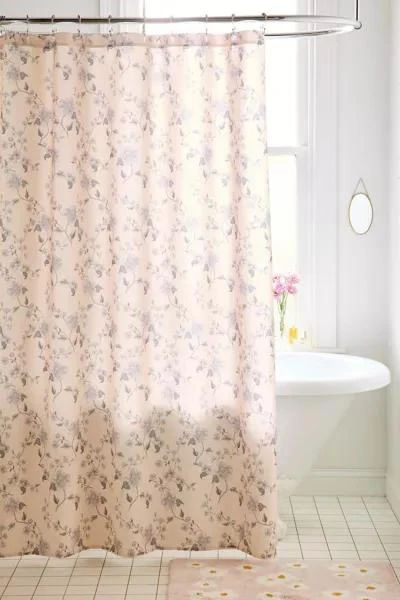Urban Outfitters Vintage Style Floral Patterned Shower Curtain 1