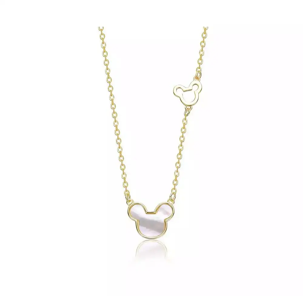 GiGiGirl Dainty 14K Gold Plated Whimsical Mickey Mouse Charms Necklace